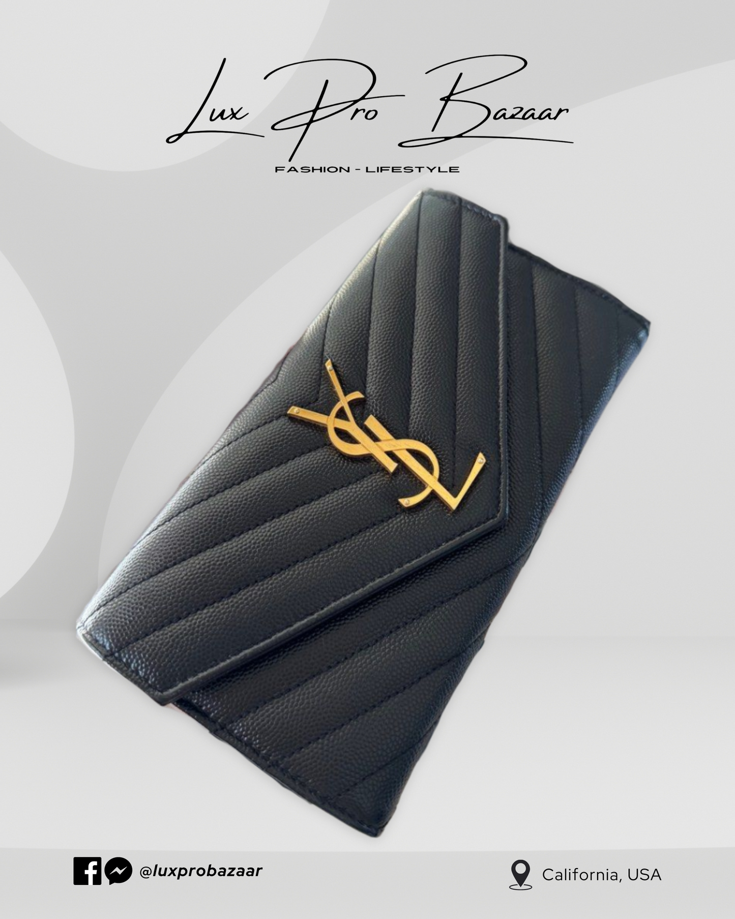 SAINT LAURENT | CASSANDRE MATELASSÉ LARGE FLAP - Saint Laurent Yves Long Flap Wallet in Grain Embossed Leather