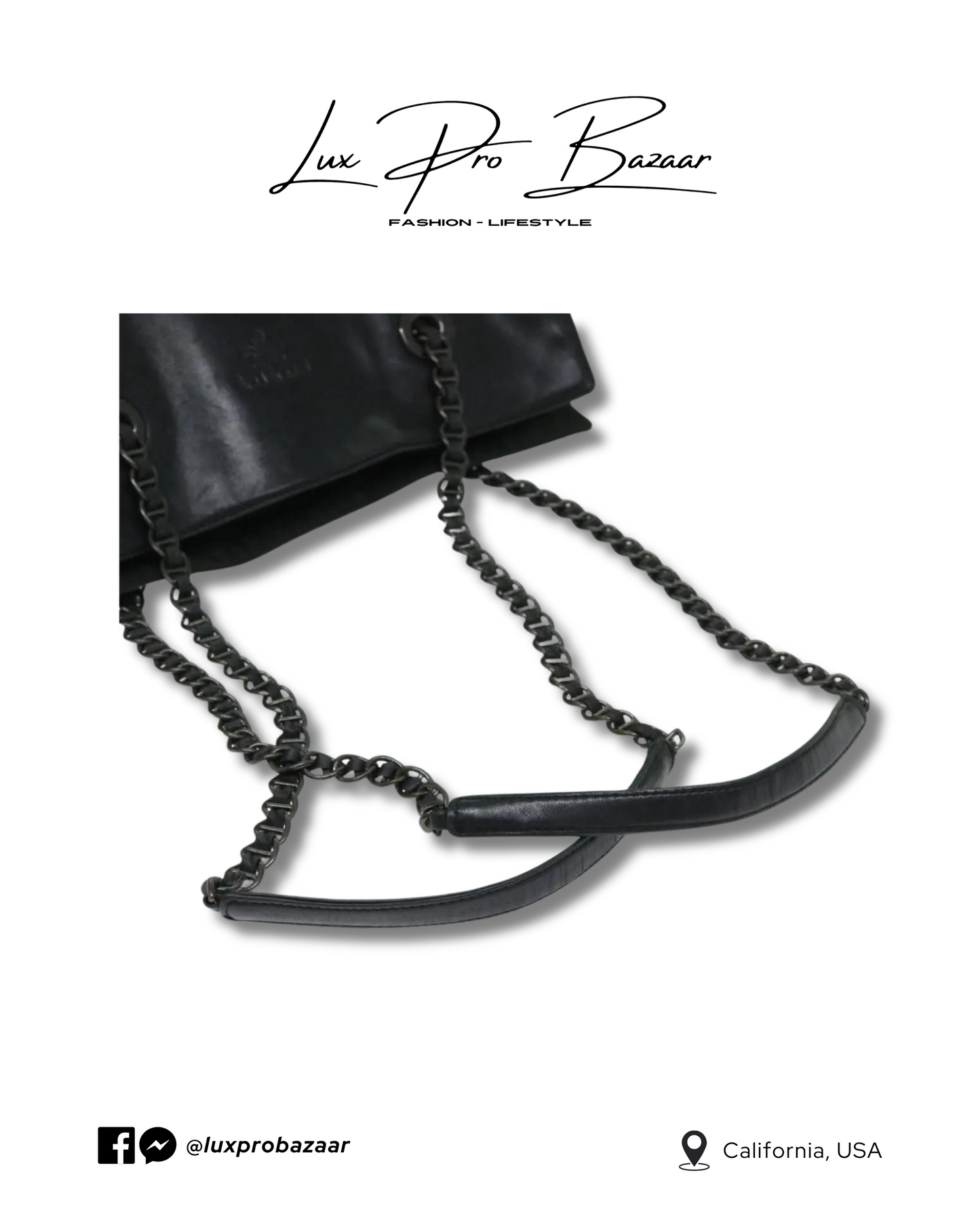 PRADA | Vintage Chain Shoulder Bag in Leather Black
