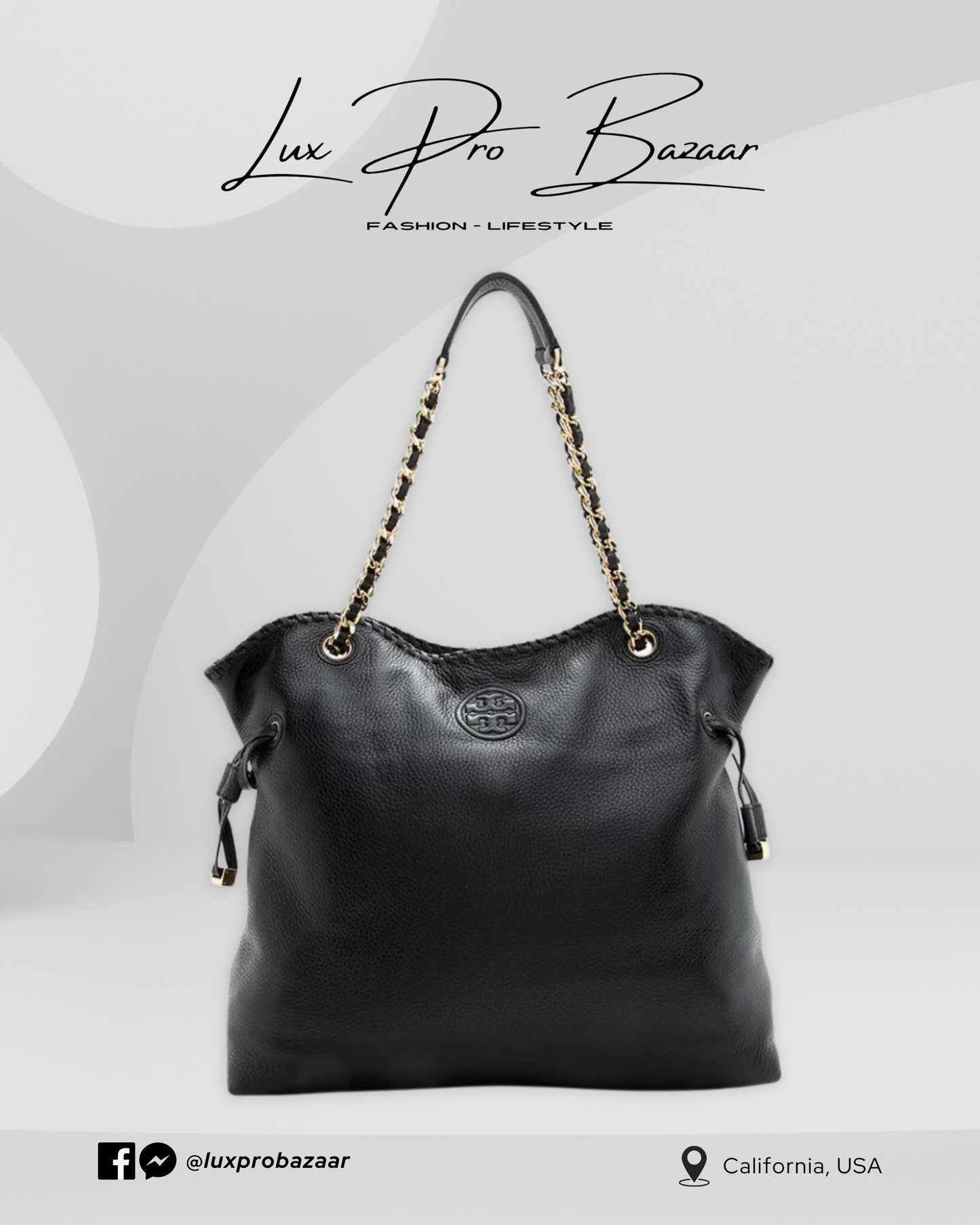 TORY BURCH | Leather Marion Slouchy Tote - Black