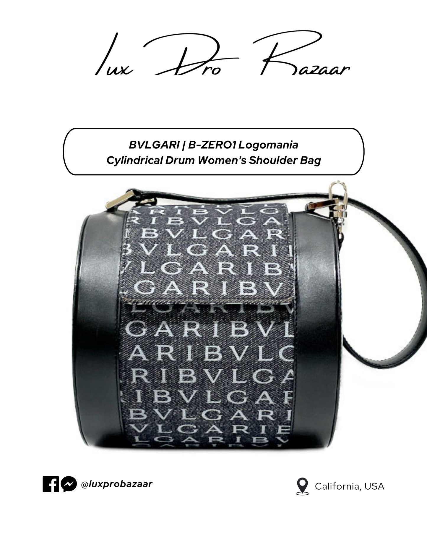 BVLGARI | B-ZERO1 Logomania Cylindrical Drum Women's Bag