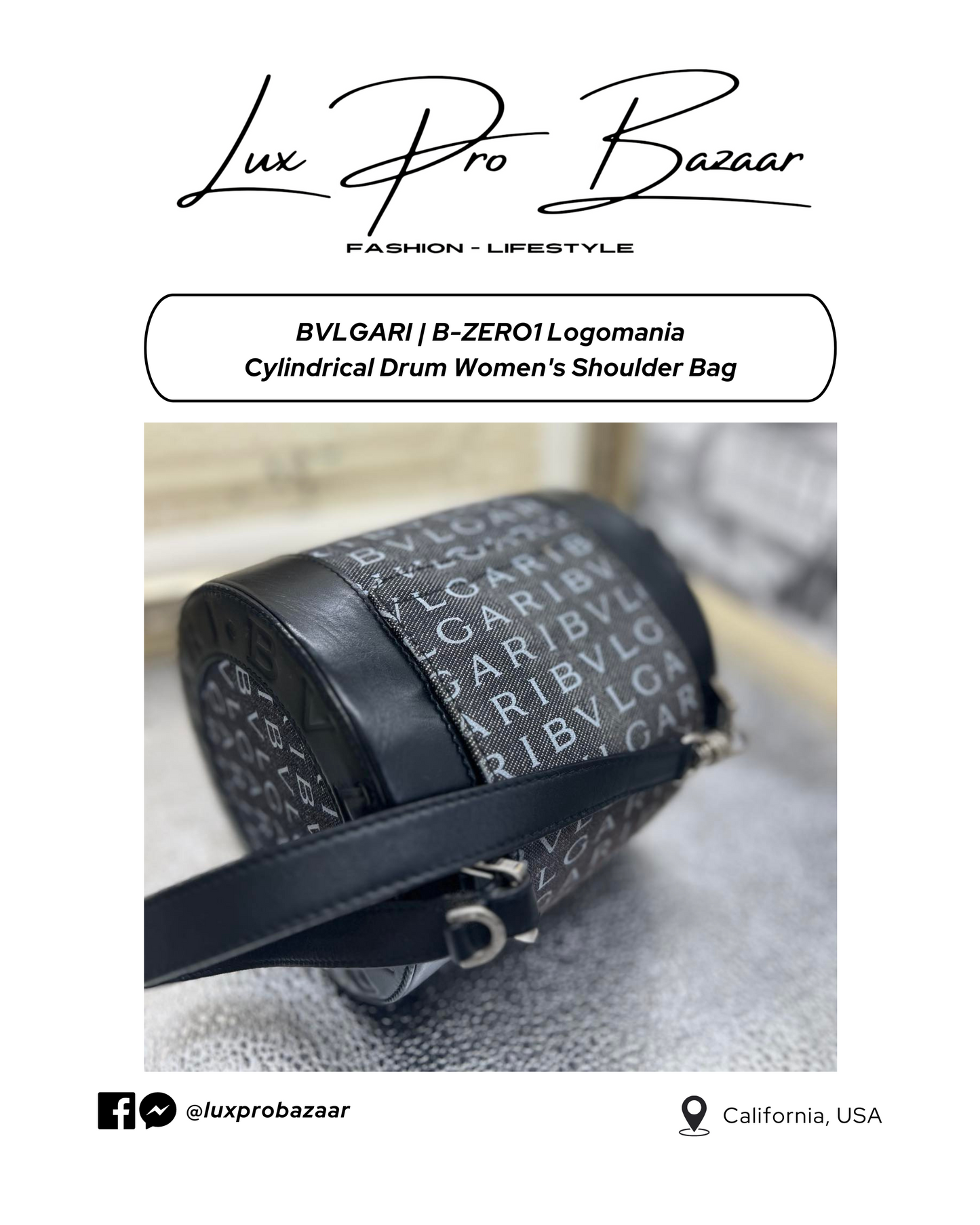 BVLGARI | B-ZERO1 Logomania Cylindrical Drum Women's Bag