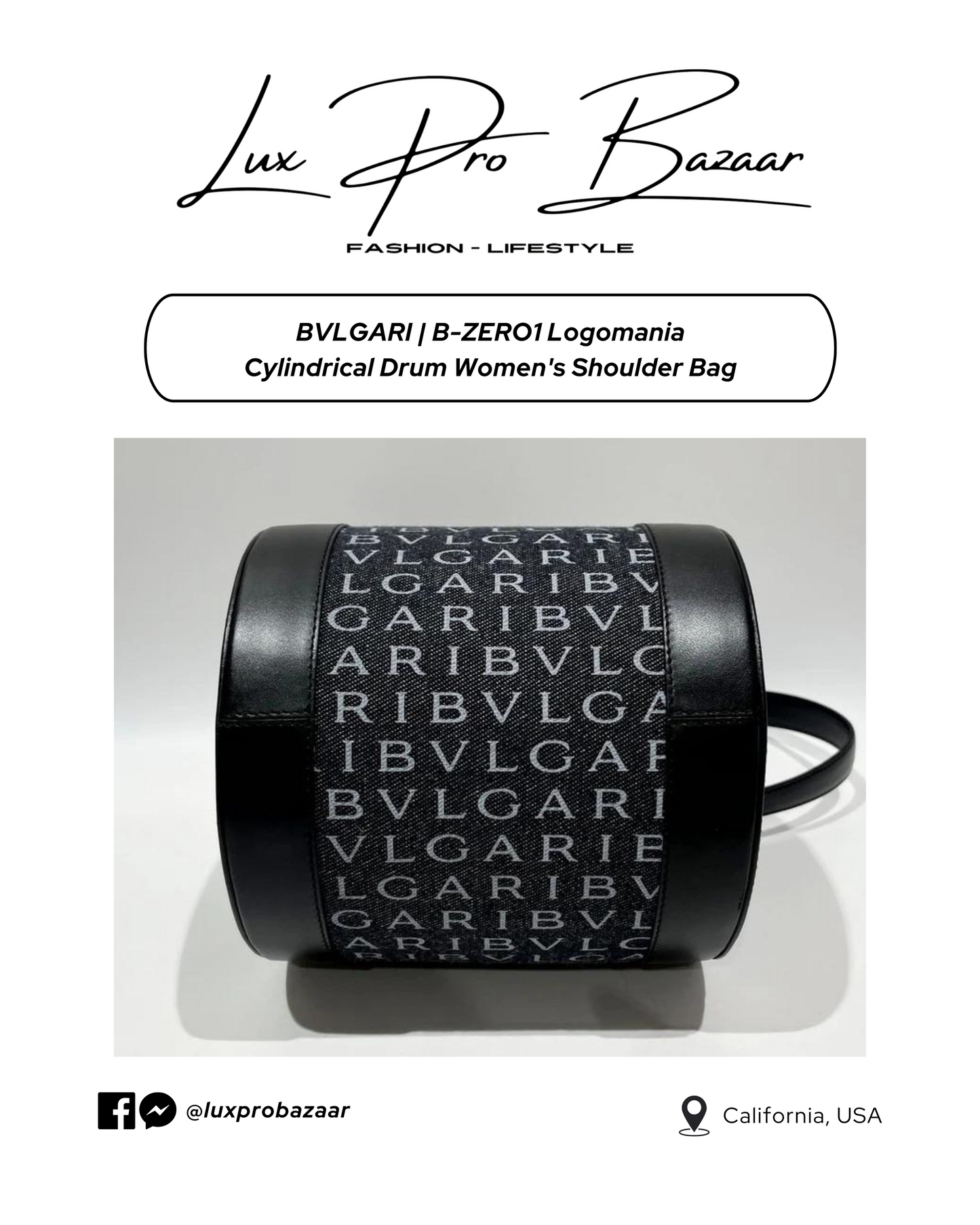 BVLGARI | B-ZERO1 Logomania Cylindrical Drum Women's Bag