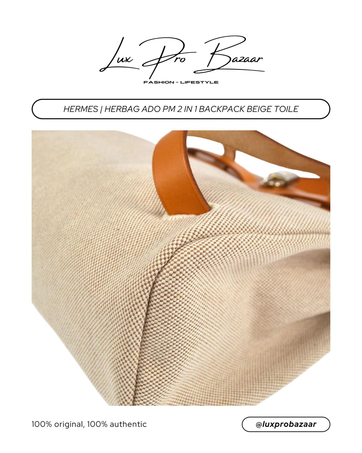 HERMÈS | Herbag Handbag Canvas Travel Bag