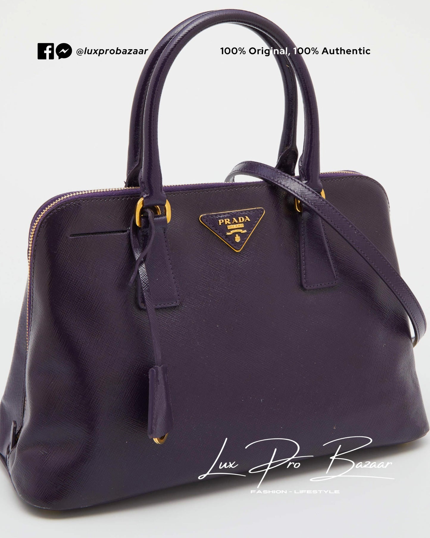 PRADA | Purple Saffiano Lux Patent Leather Promenade Satchel