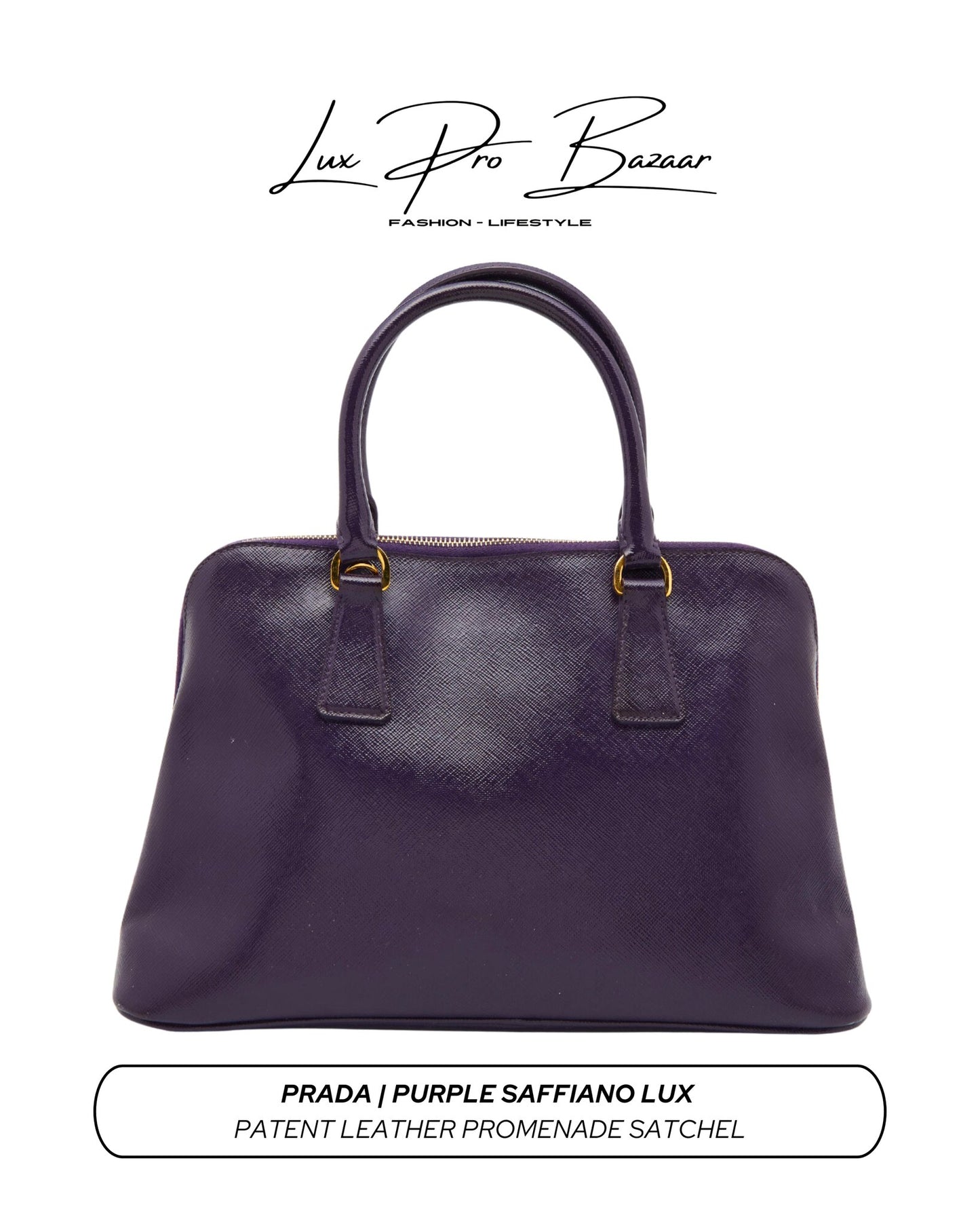 PRADA | Purple Saffiano Lux Patent Leather Promenade Satchel