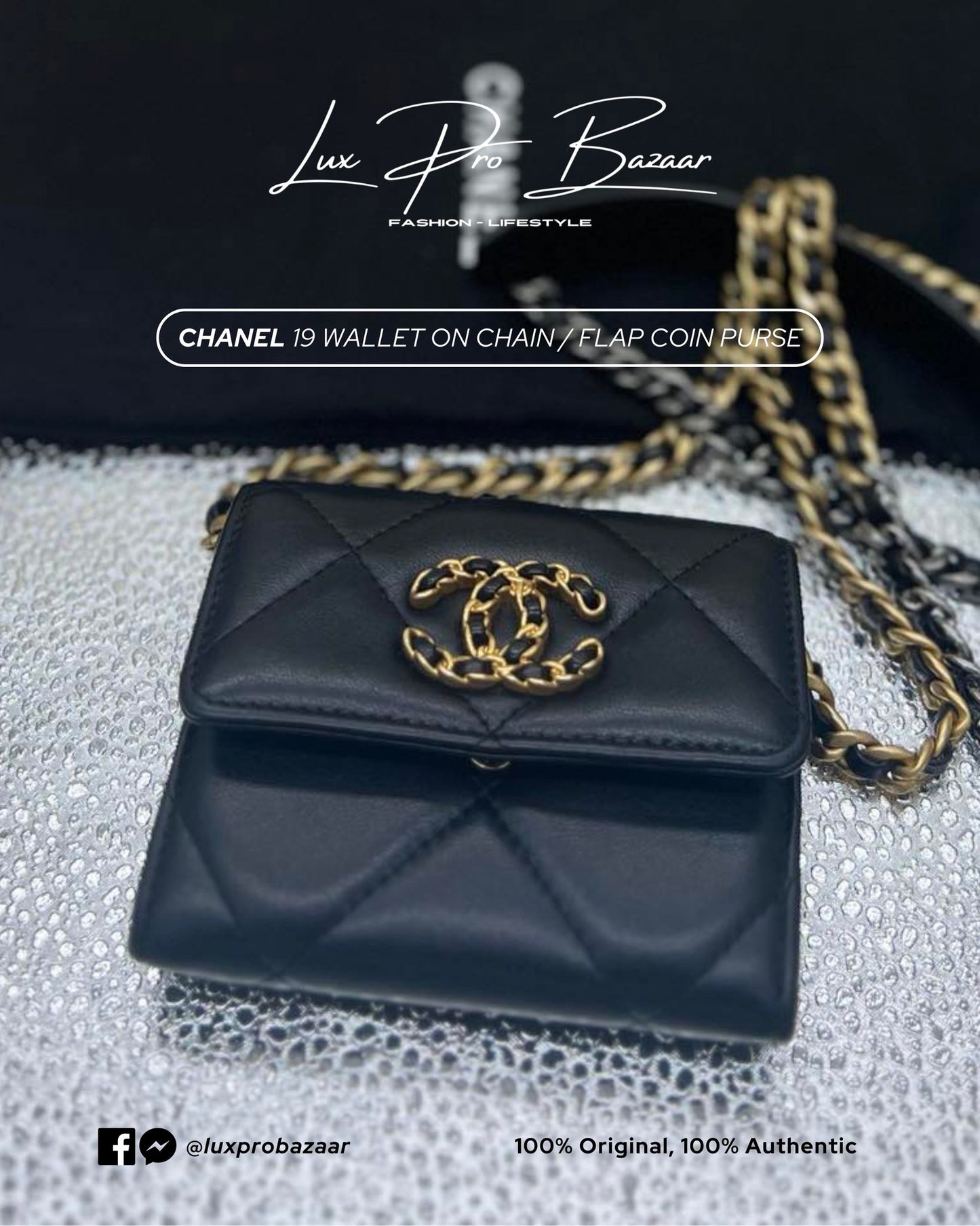 CHANEL | Chanel 19 Coin Wallet on Chain (WOC)