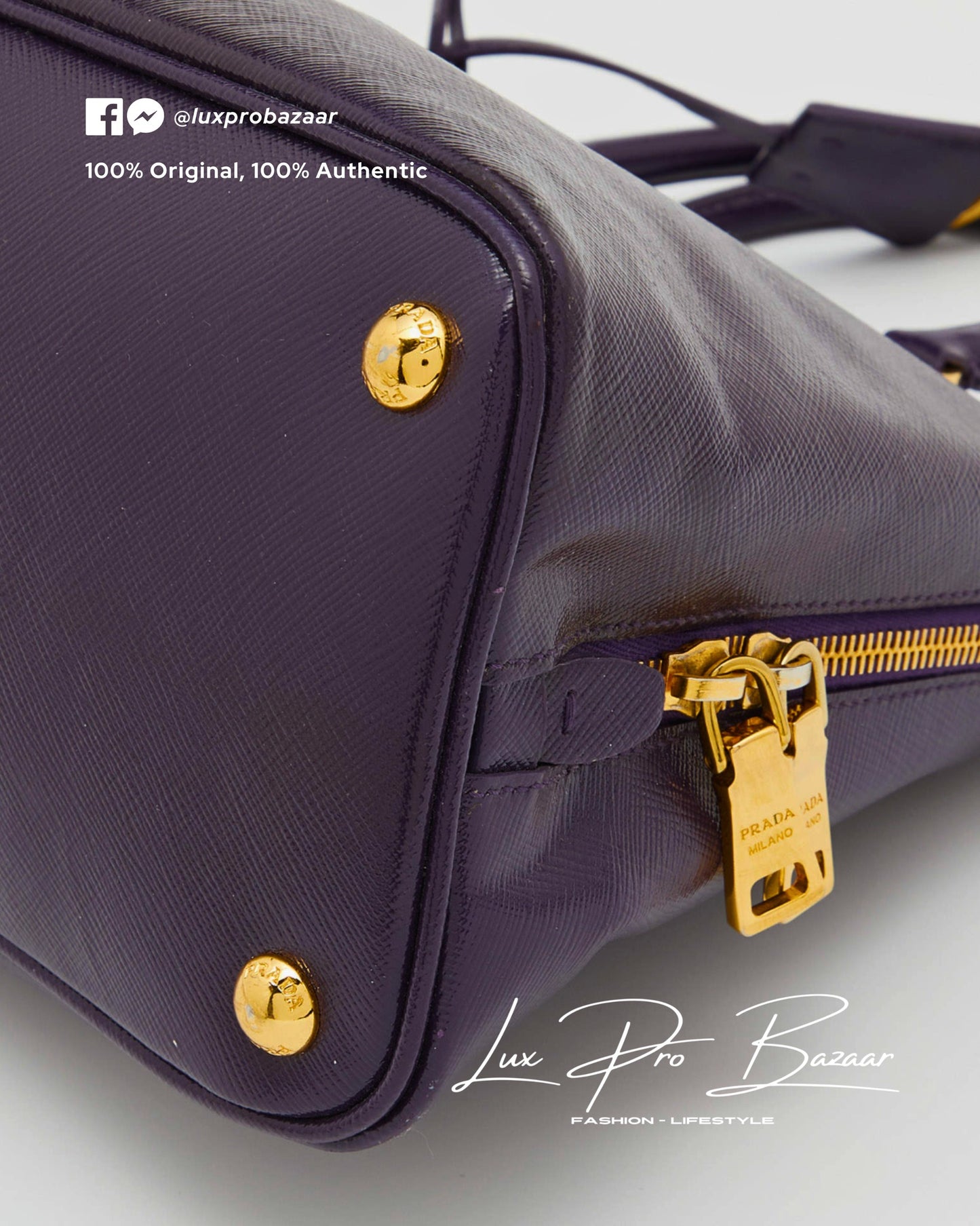 PRADA | Purple Saffiano Lux Patent Leather Promenade Satchel