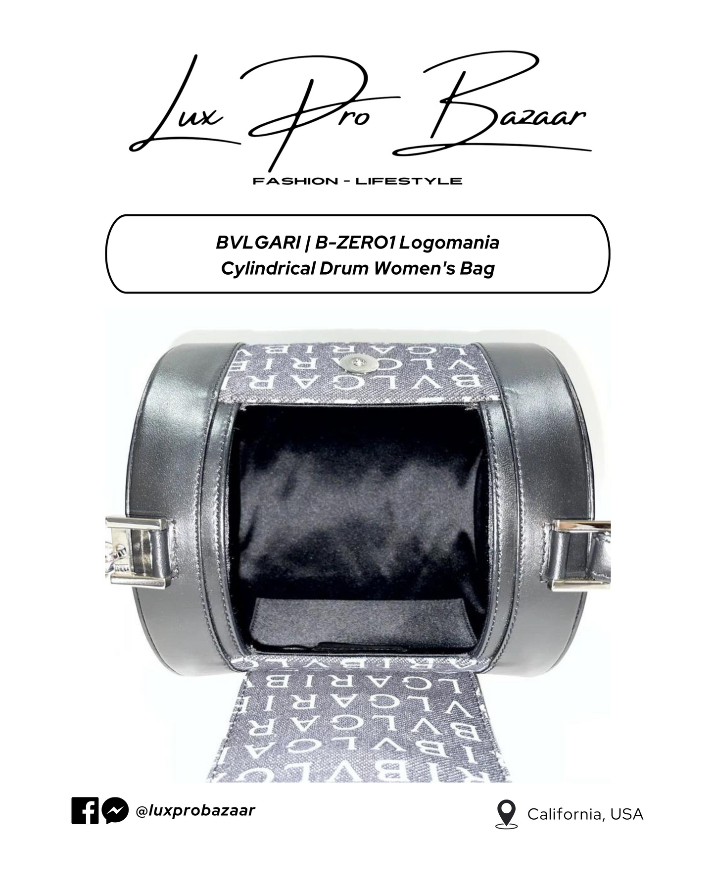 BVLGARI | B-ZERO1 Logomania Cylindrical Drum Women's Bag