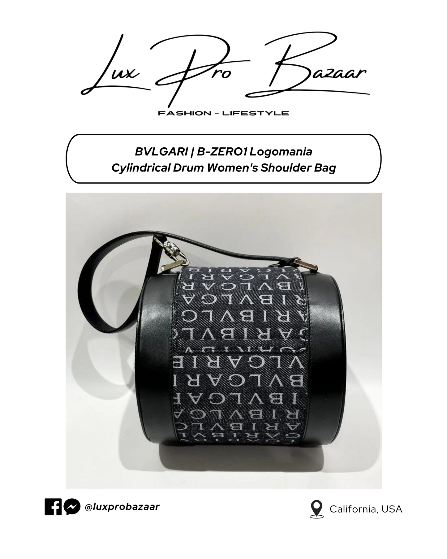 BVLGARI | B-ZERO1 Logomania Cylindrical Drum Women's Bag