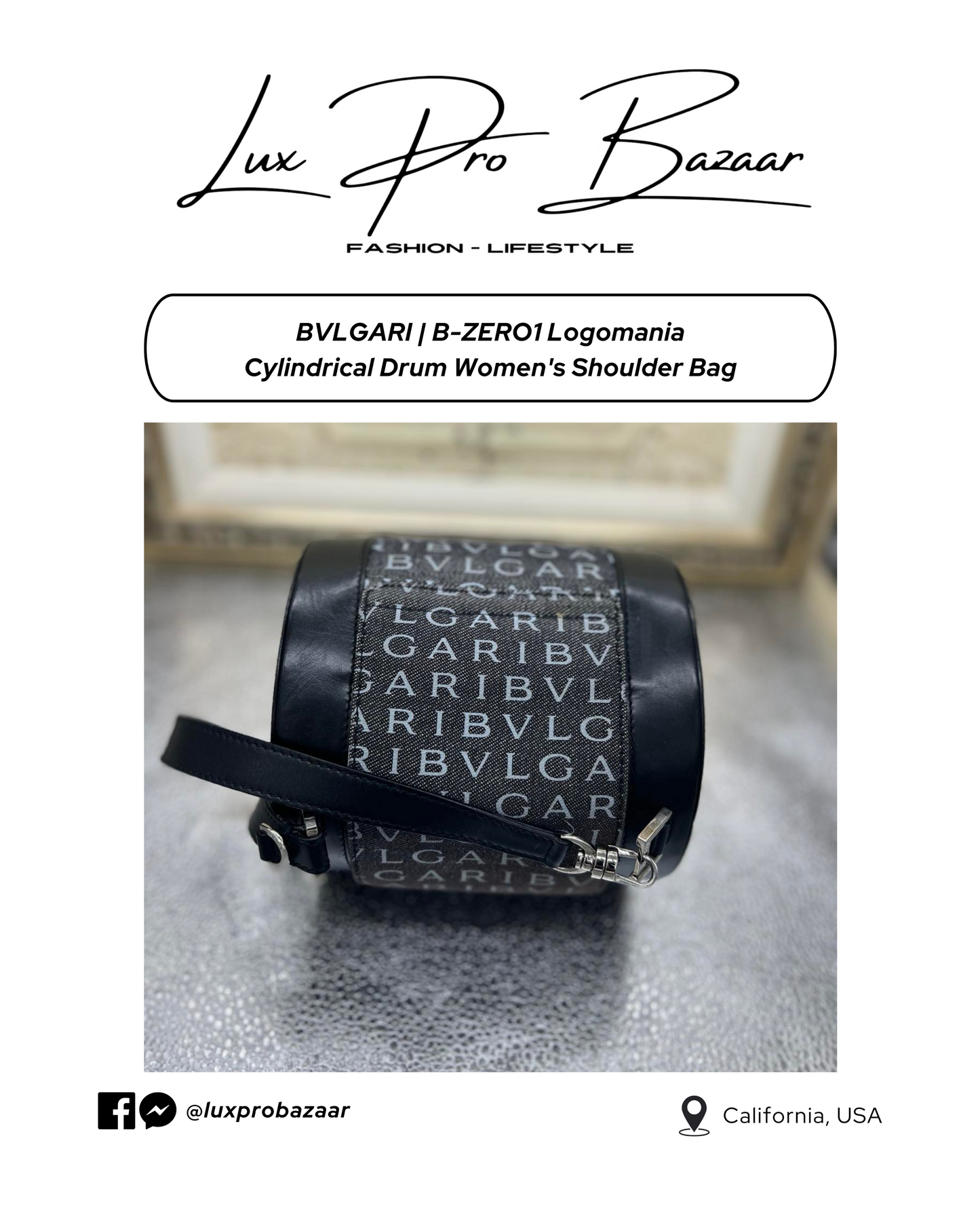 BVLGARI | B-ZERO1 Logomania Cylindrical Drum Women's Bag