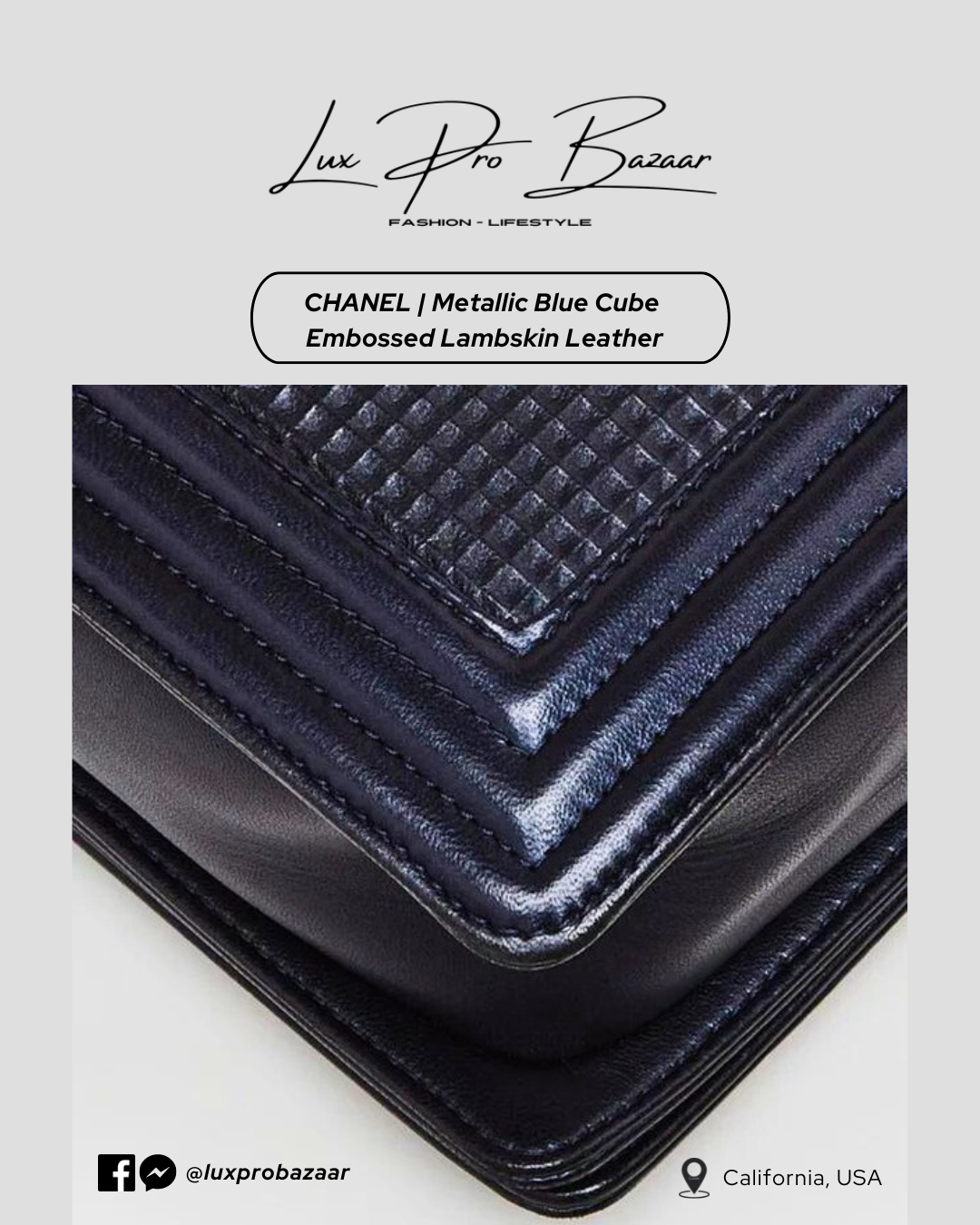 CHANEL | Metallic Cube Embossed Lambskin Leather Bag