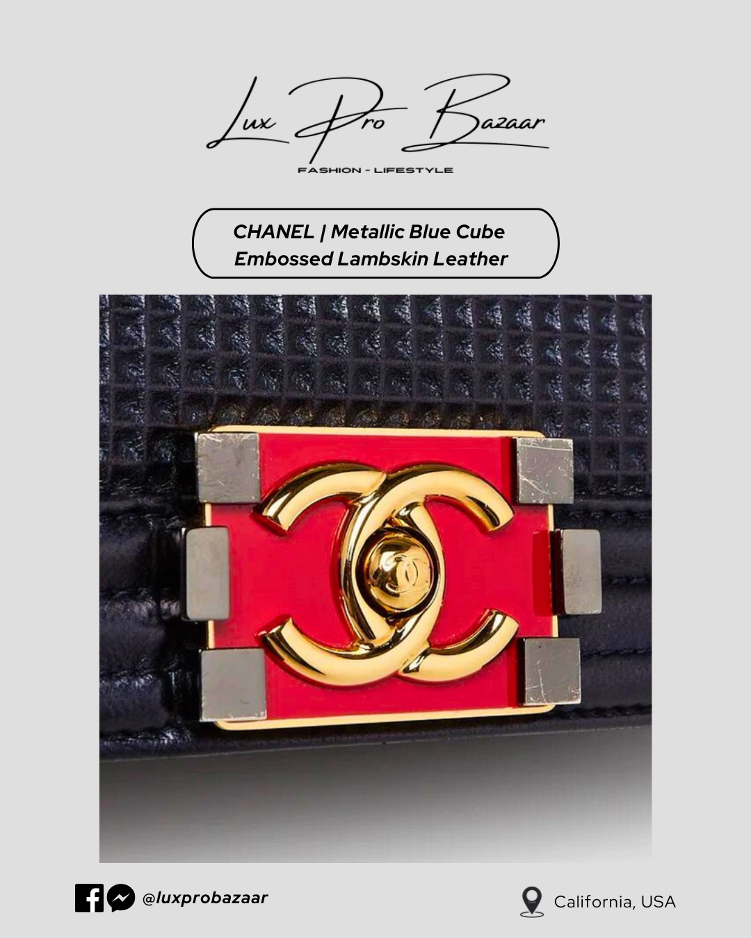 CHANEL | Metallic Cube Embossed Lambskin Leather Bag