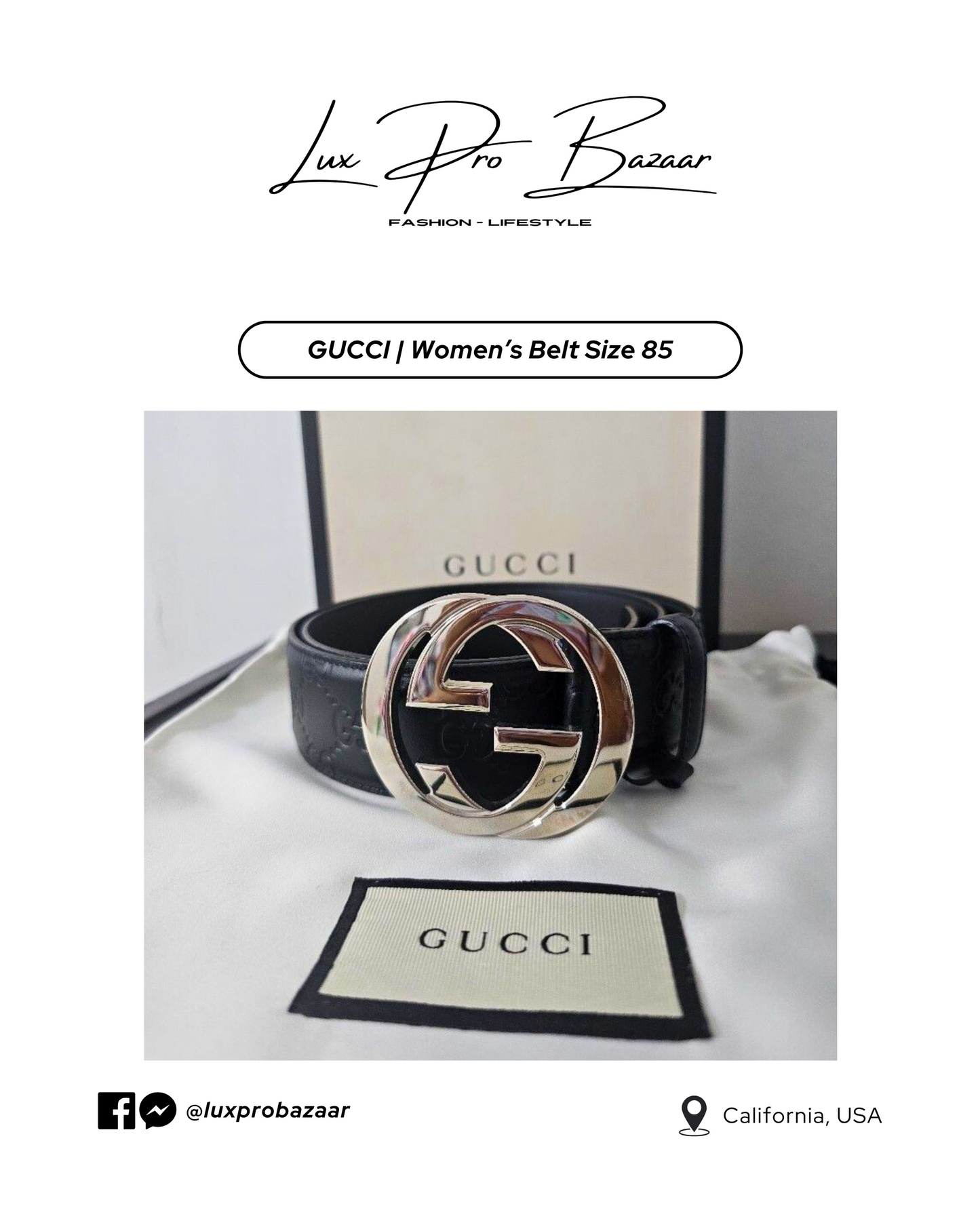 GUCCI | Women’s Chic Versatile Belt Size 85