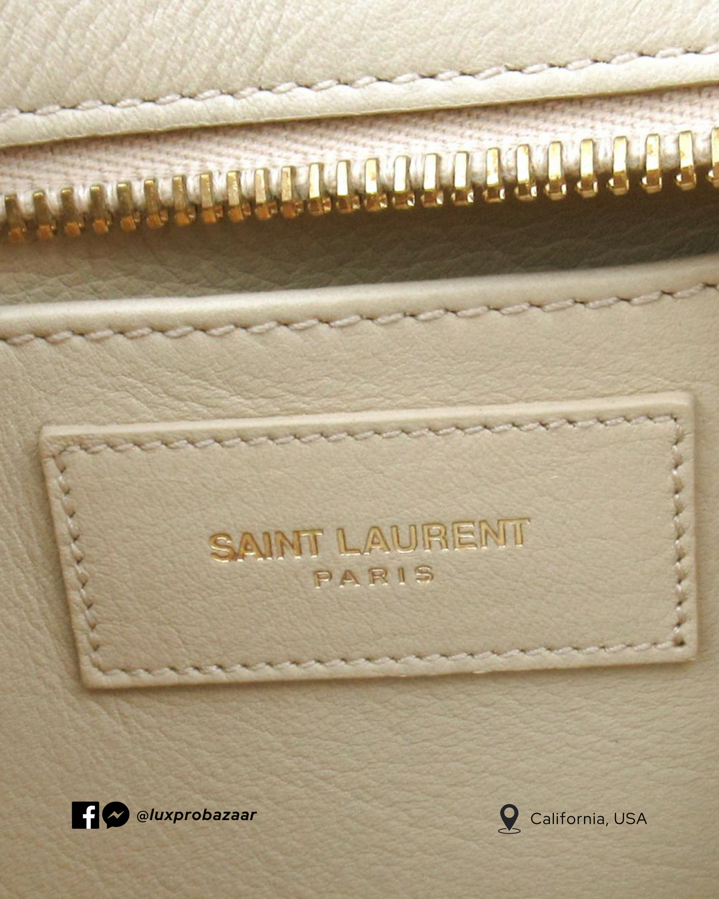 SAINT LAURENT | Beige 2-Way Shoulder Bag Handbag