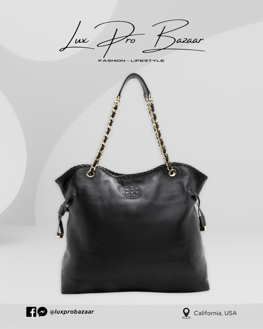 TORY BURCH | Leather Marion Slouchy Tote - Black