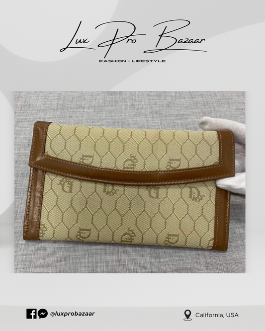 Vintage 1980s Christian Dior | Honeycomb Wallet - Timeless Elegance & Authentic Luxury